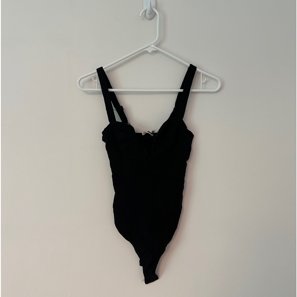 Free People Black Bodysuit